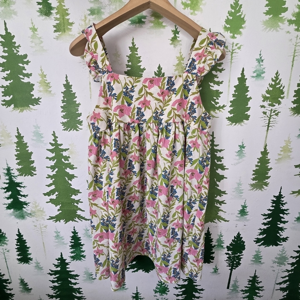 Floral Sleeveless Babydoll Dress with Ruffle Straps - Picture 2 of 10
